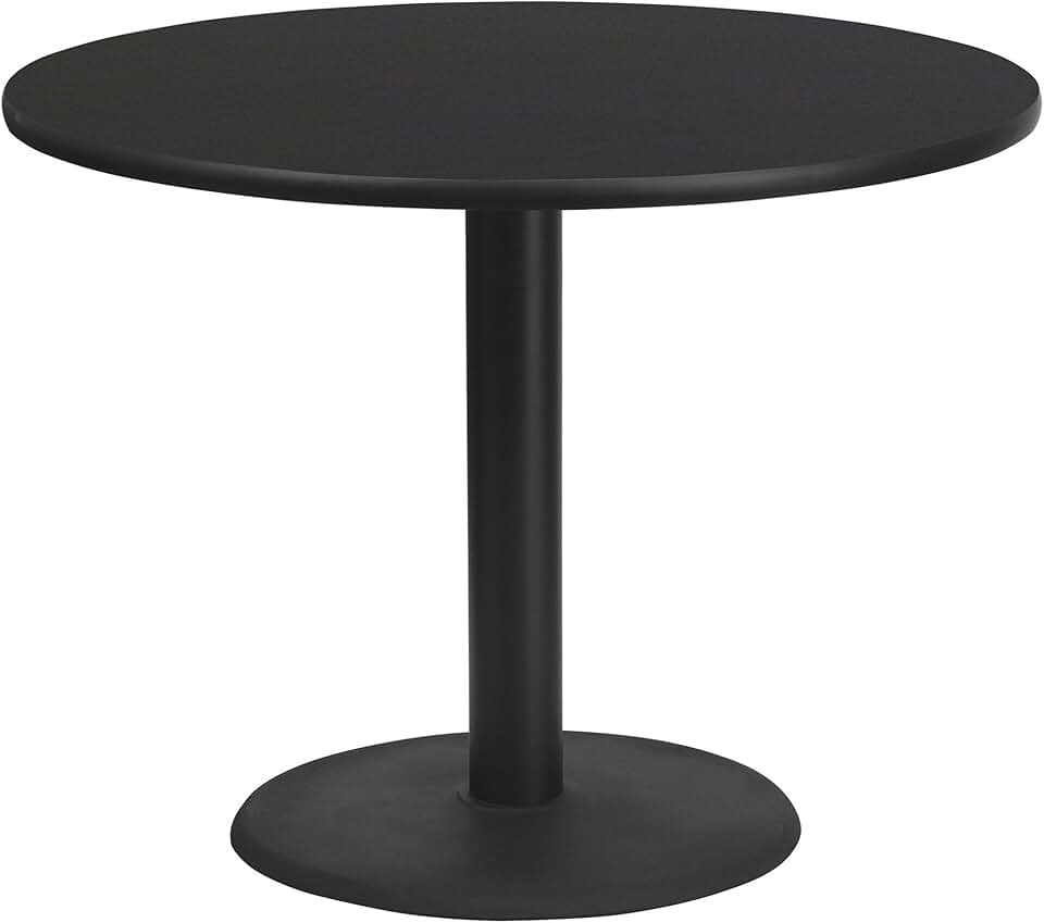 Flash Furniture Stiles 42'' Round Black Laminate Table Top with 24'' Round Table Height Base