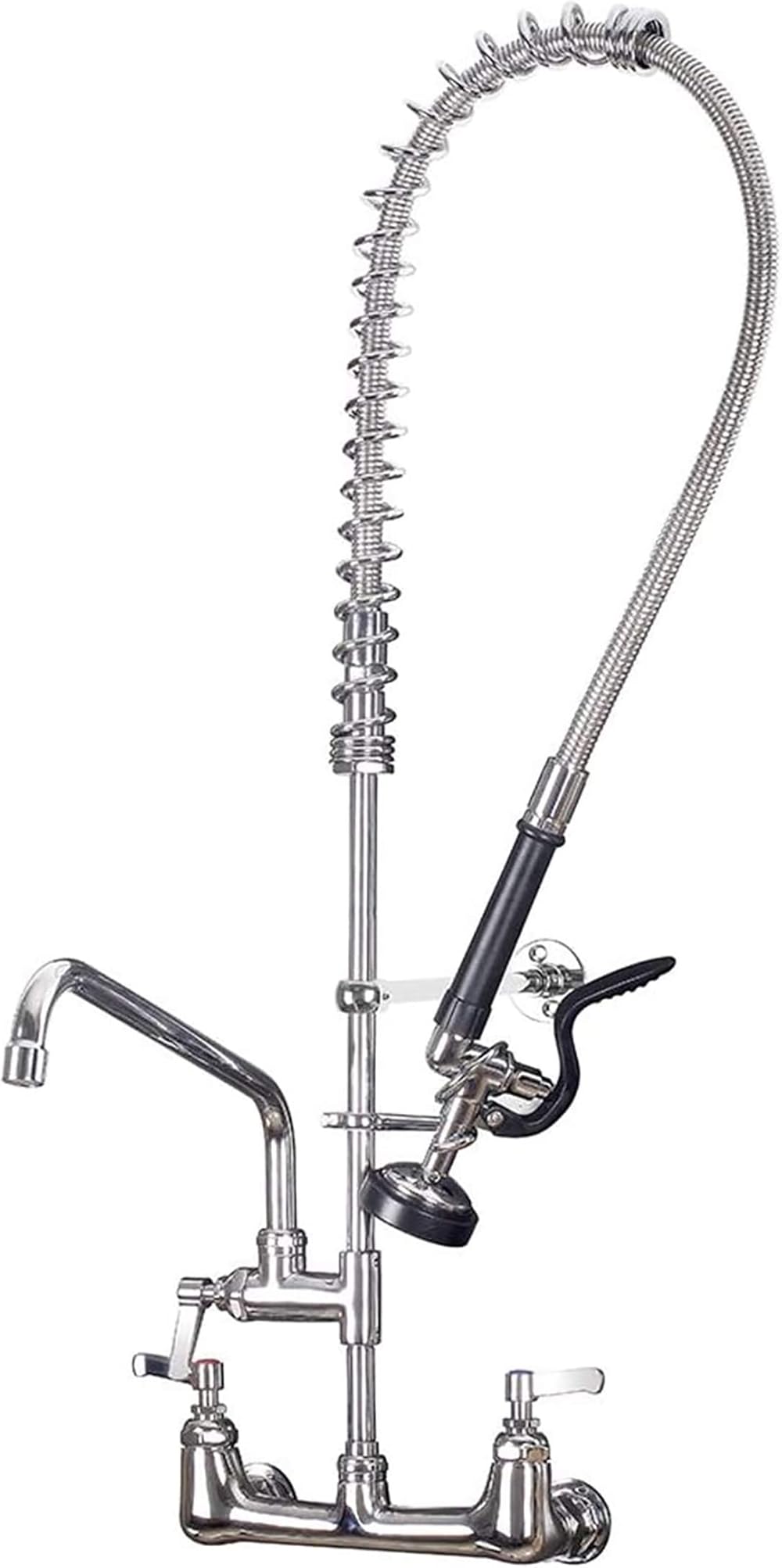 Commercial Sink Faucet with Sprayer 36 inch Commercial Faucet Pre Rinse Sprayer 8 inch Wall Mount Center with 12 inch Add on Spout