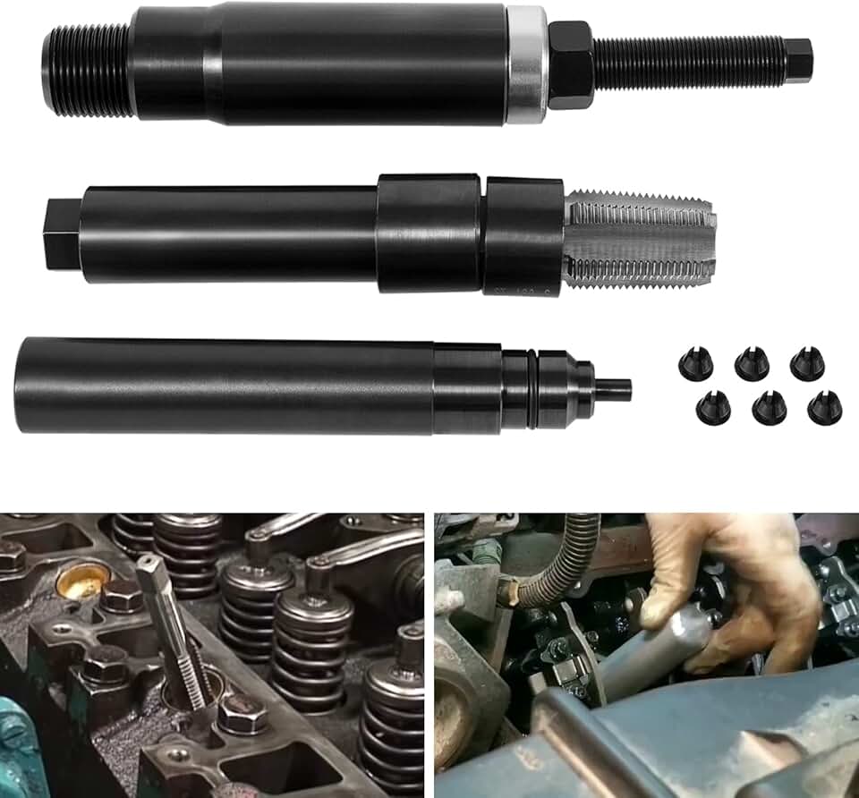 DT466E DT530E Electronic Diesel Fuel Injector Sleeve Cup Tube Puller Remover Installer Set with Cup Plug Kit