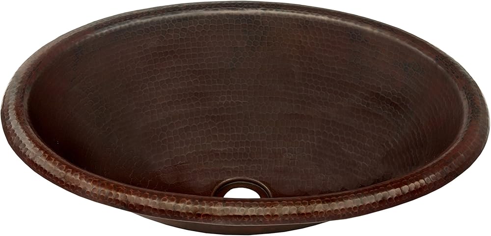 CORDOBA Copper Bathroom Sink and Oil Rubbed Bronze Strainer Drain