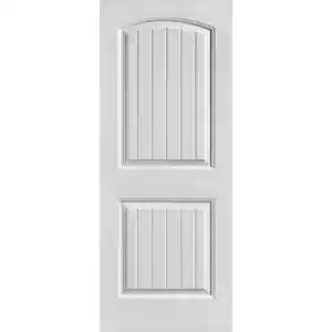 Masonite 32 in. x 80 in. 2 Panel Cheyenne Smooth Camber Top Plank Solid Core Primed Composite Interior Door Slab