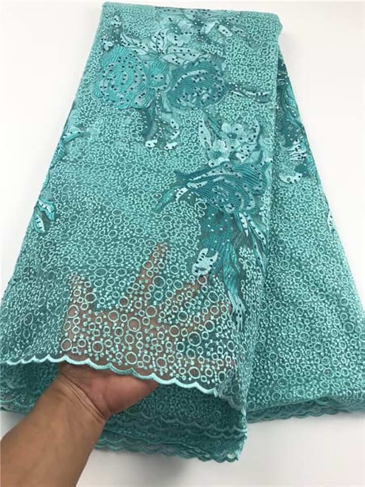 5 Yards Nigerian 3D Wedding Lace Fabric Pure White Latest African Laces French Net Lace Fabric for Dress A729