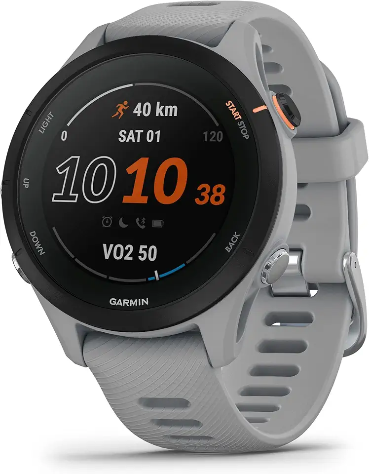 Garmin Forerunner® 255S, Smaller GPS Running Smartwatch, Advanced Insights, Long-Lasting Battery, Powder Gray , 41 MM