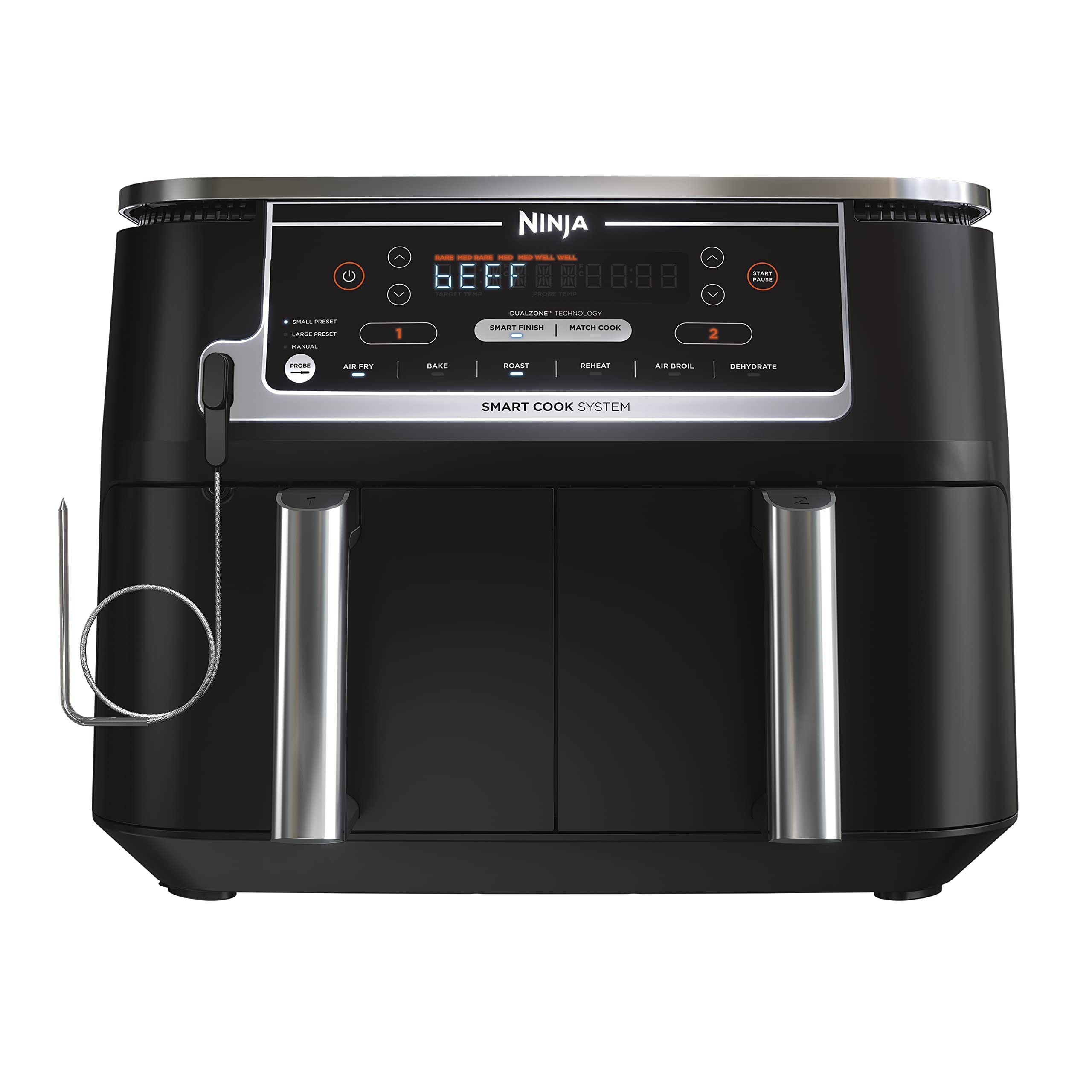 Ninja DZ550 Foodi 10 Quart 6-in-1 DualZone Smart XL Air Fryer with 2 Independent Baskets, Grey