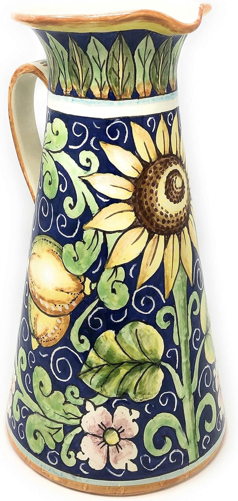 Italian Ceramic Art Pottery Vase Jar Vessel Pitcher Hand Painted Made in ITALY Tuscan