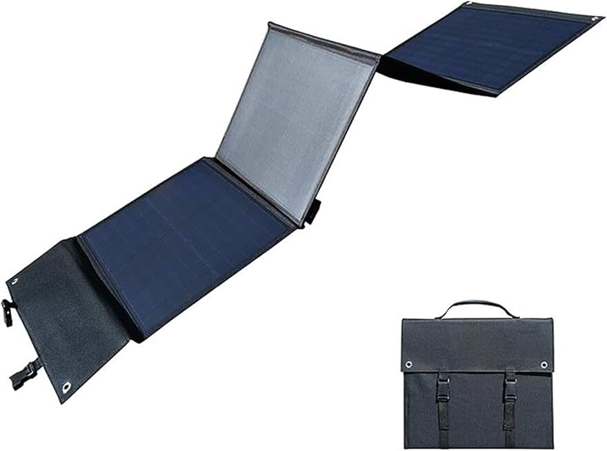 100W Foldable Solar Generator with Kickstand, Waterproof 18V Solar Charger for Outdoor Camping and Power Supply