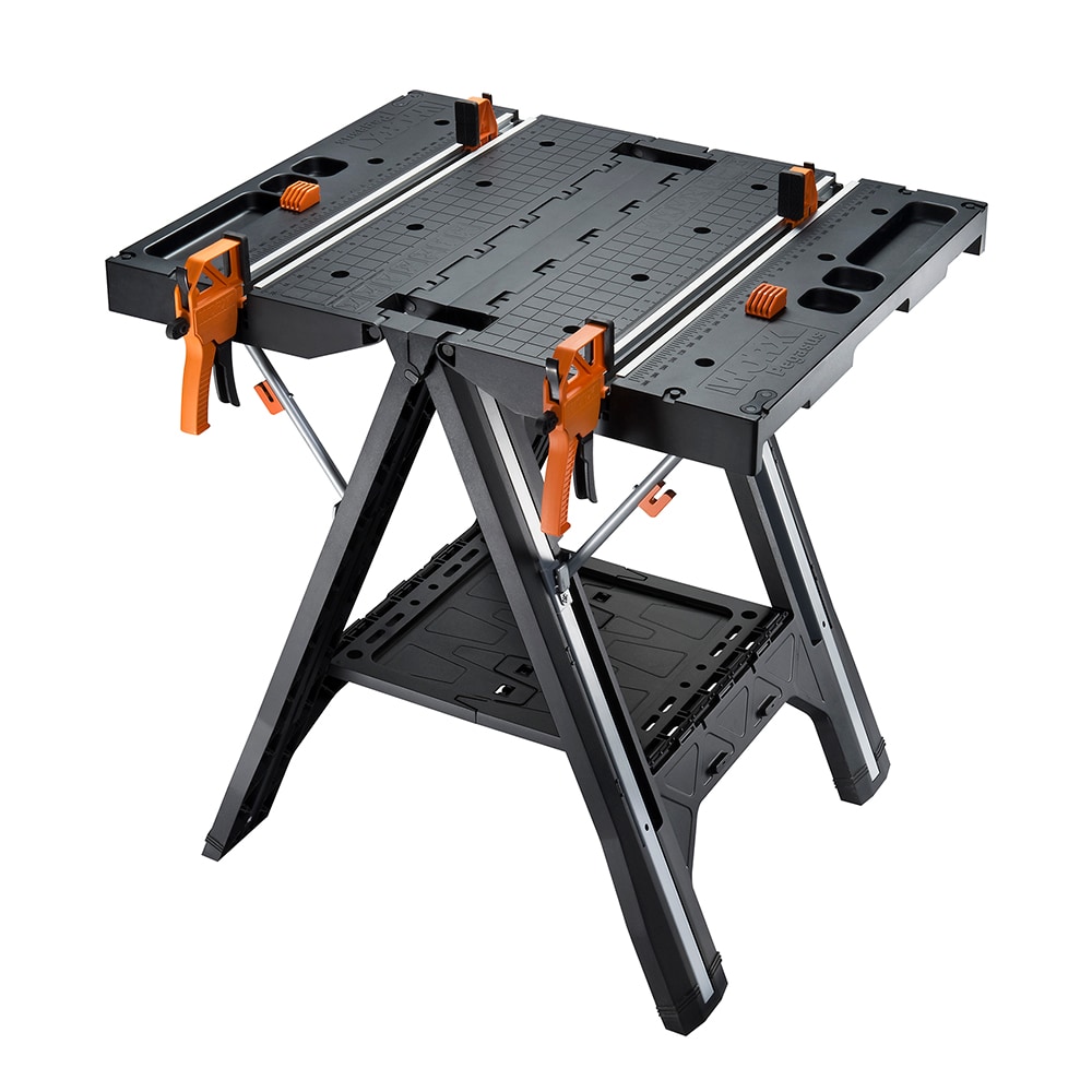 WORX 31-in L x 32-in H Black, Orange Plastic Portable Work Bench