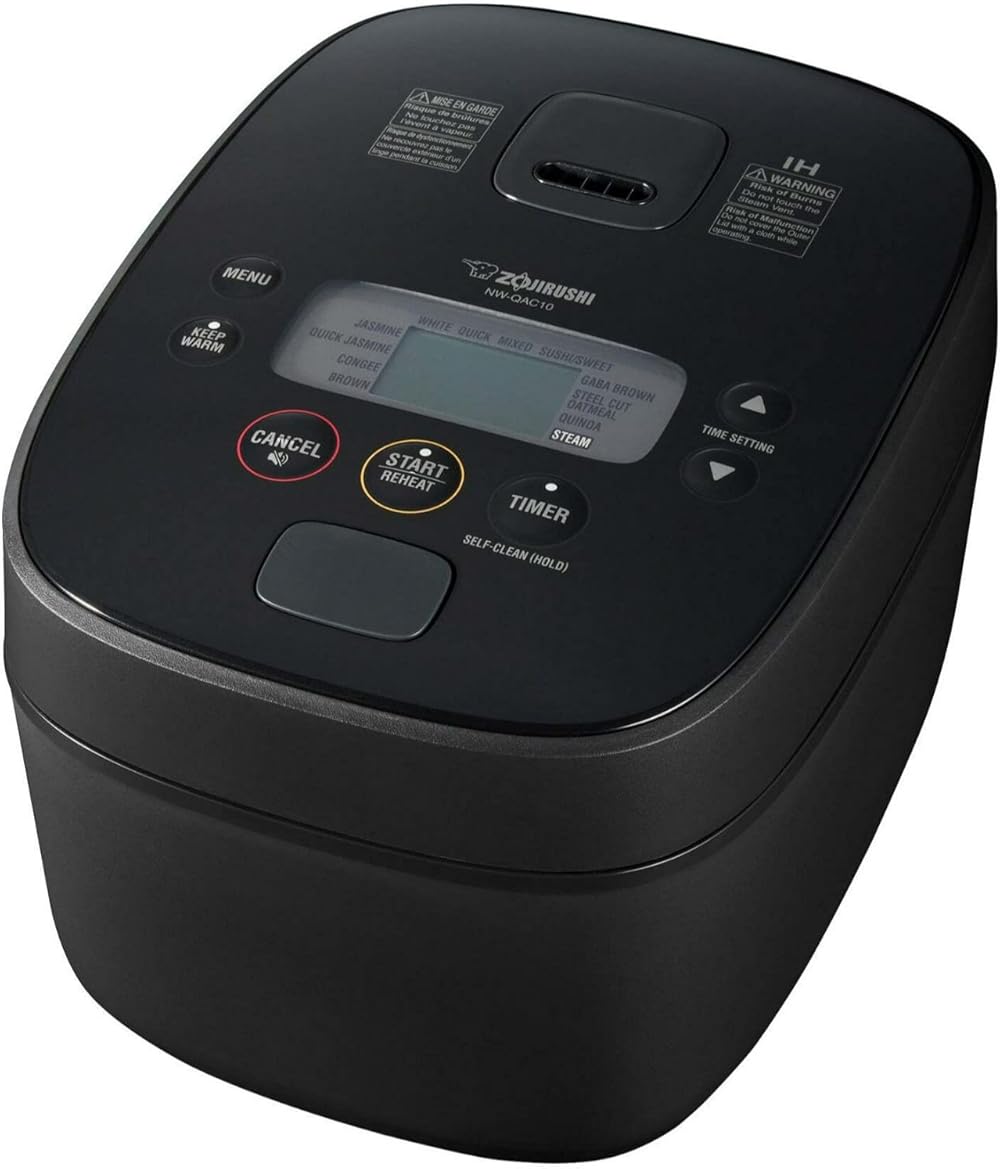 Zojirushi NW-QAC10 Induction Rice Cooker and Warmer, 5.5 Cup Capacity, Black, 9.25 x 12.25 x 7.88