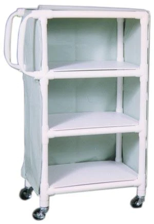 Lumex PVC Linen Cart With Cover, Small, 3-Shelf