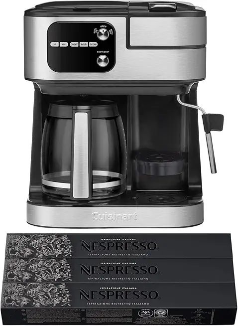 Coffee Center Barista Bar 4-In-1 Brew Options Space Saving Design Coffeemaker (Black) - Espresso, Coffee, Cappuccino, and Latte Maker Bundle with Ristretto Italiano Coffee Capsules (30-Pack)