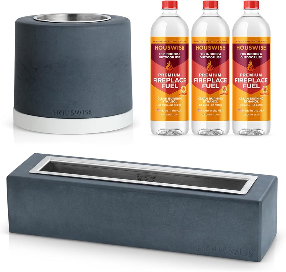 3-Pack Ethanol Fuel and Dark Gray Fire Pit Bundle