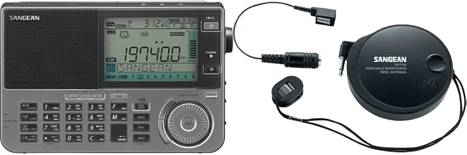Sangean ATS-909X2 The Ultimate FM/SW/MW/LW/Air Multi-Band Radio & Sangean ANT-60 Short Wave Antenna