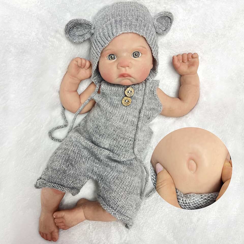 OtardDolls Reborn Baby Dolls, 16 Inch Realistic Soft Full Silicone Realistic Newborn Baby Doll Washable Reality Lifelike Reborn Doll Set for Kids