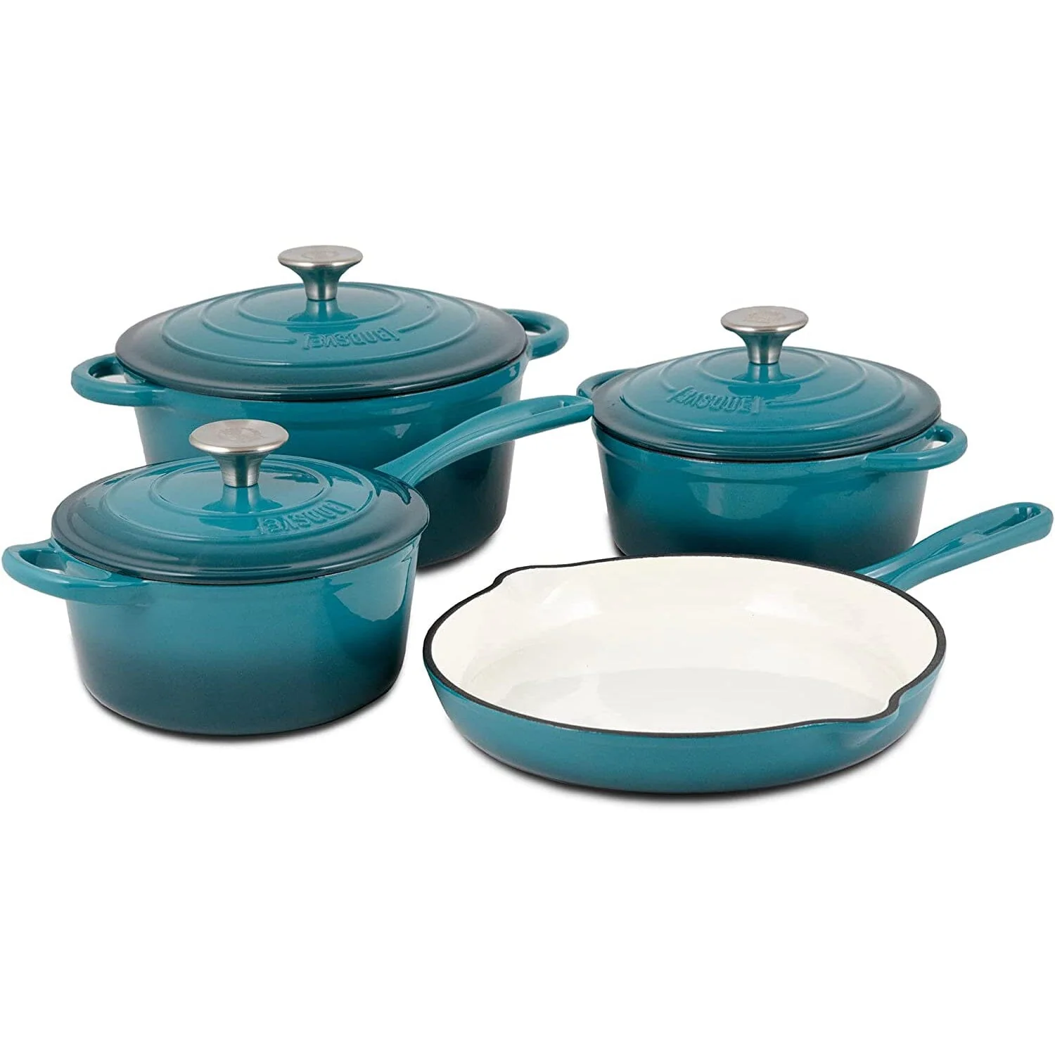7-Piece: Basque Enameled Cast Iron Cookware Set