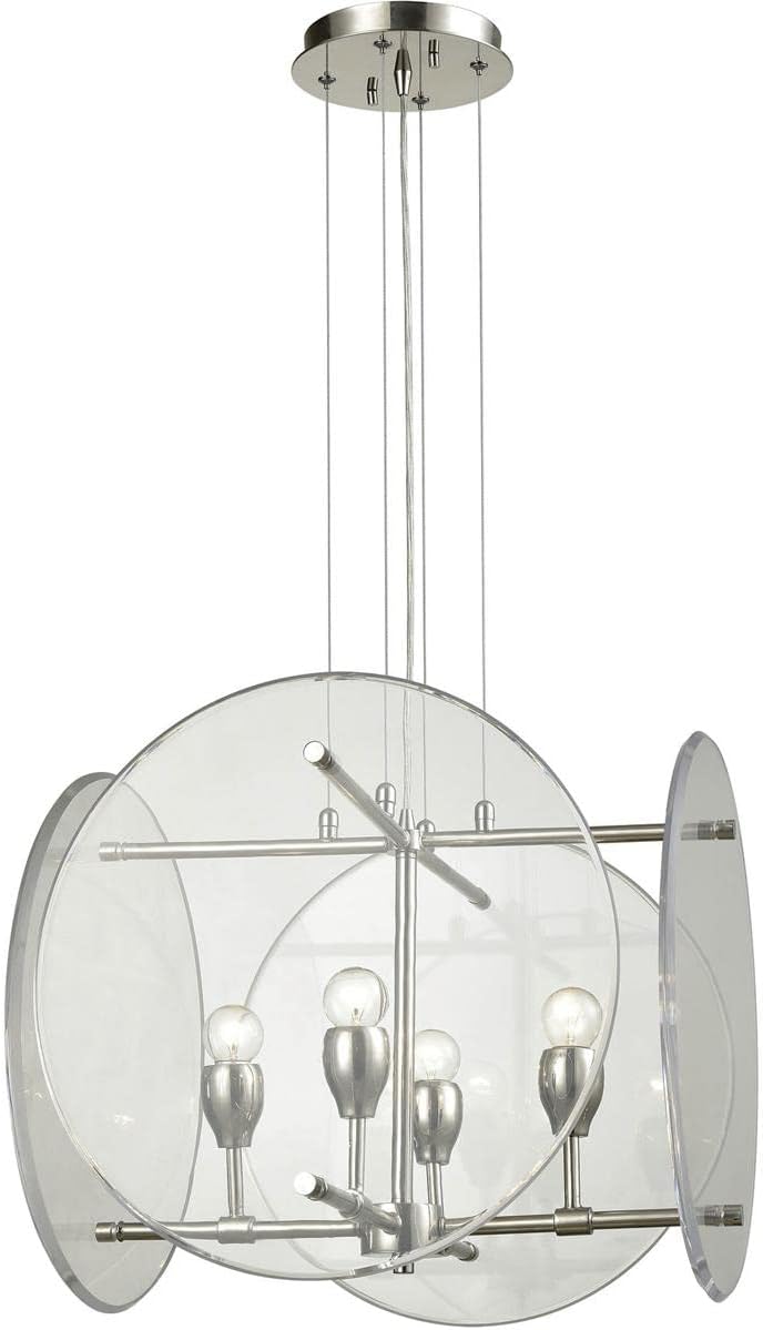 32322/4 Disco 19'' Wide 4-Light Chandelier in Polished Nickel
