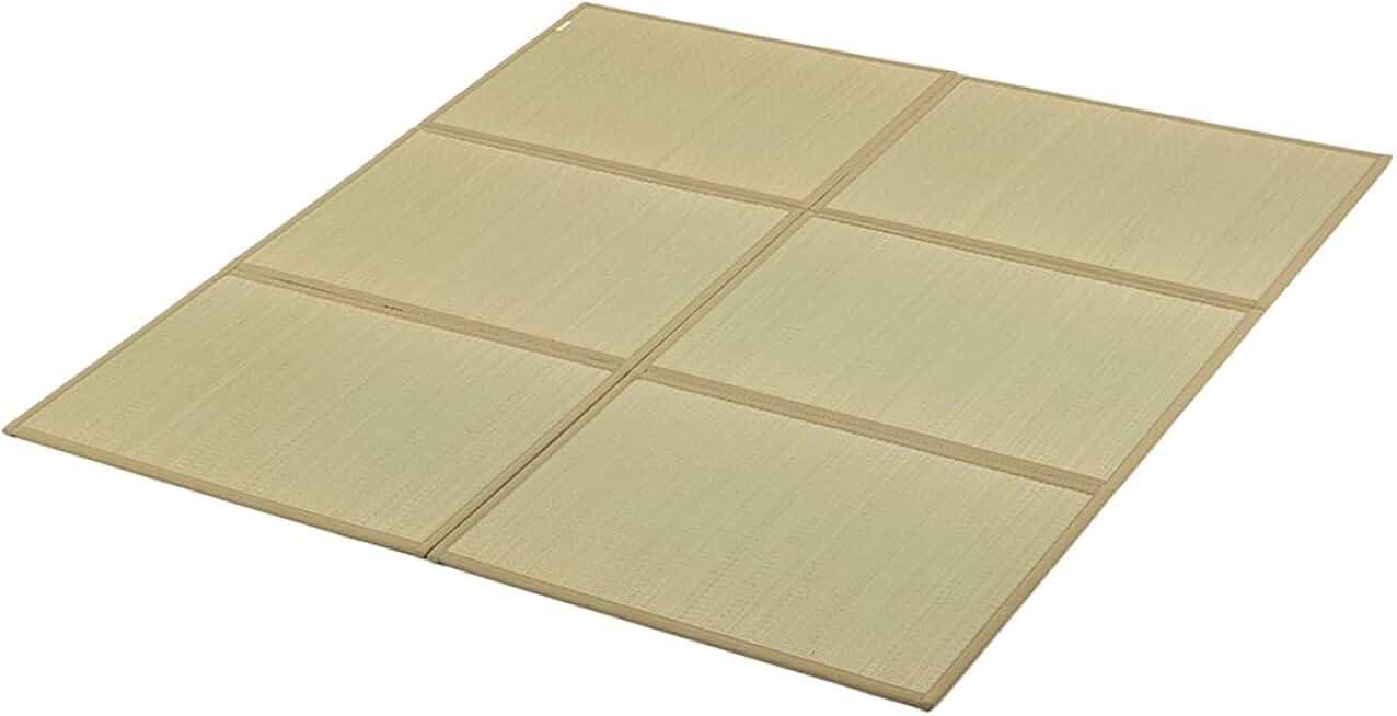 FULI Japanese Tatami Mattress, Tatami Rug, Igusa Mat (Japanese Rush Grass) Foldable, Made in Japan (Natural, Queen)