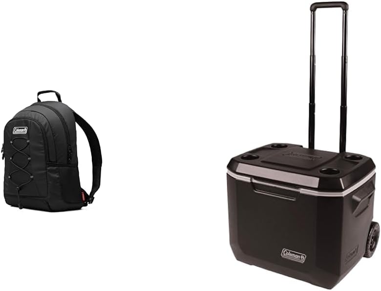 Coleman 28-Can Leakproof Cooler Backpack and 50-Quart Xtreme 5-Day Wheeled Cooler with 84-Can Capacity