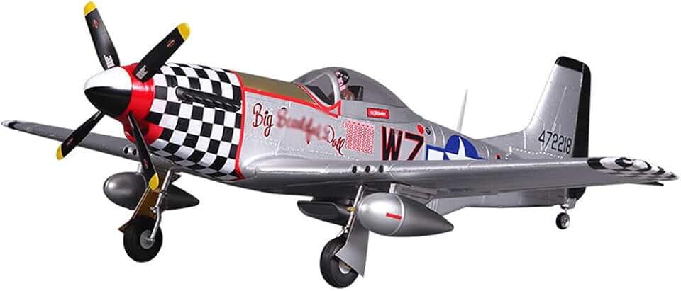 RC Airplane for Adults RC Aircraft Fighter P-51D, 800mm Wingspan Fixed-Wing Glider 2.4G Brushless Motor 3015-KV1700 Electric Remote Control Plane Jet Model, 4CH Stealth Bomber Airplane