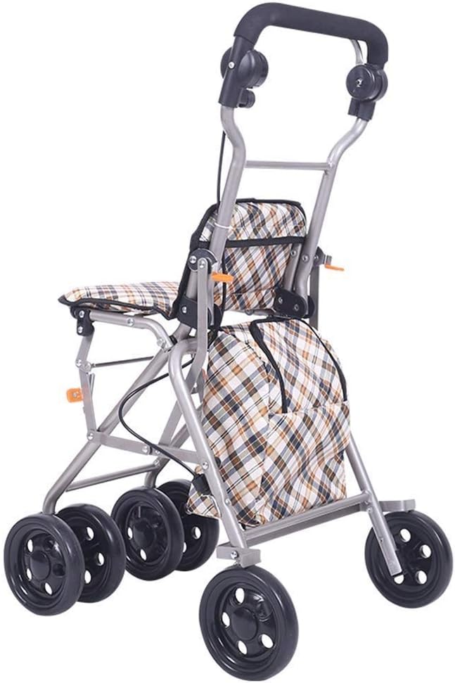 Shopping Cart for The Elderly, Convenient Folding Trolley - Adjustable Height of The Armrest - Large-Capacity Shopping Bag Shopping Cart