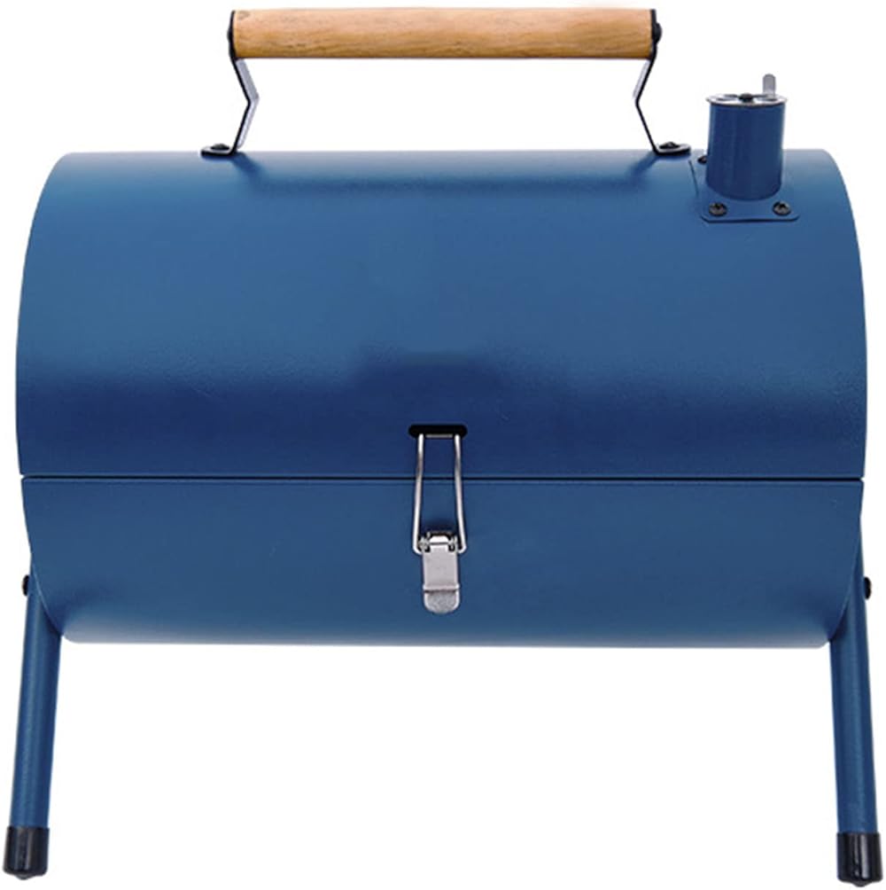 Portable Charcoal Grill, Small BBQ Charcoal Grill Outdoor BBQ Smoker for Outdoor, RV Traveling, Backyard, Picnic, Camping, Patio Parties, Backyard Cooking, Blue