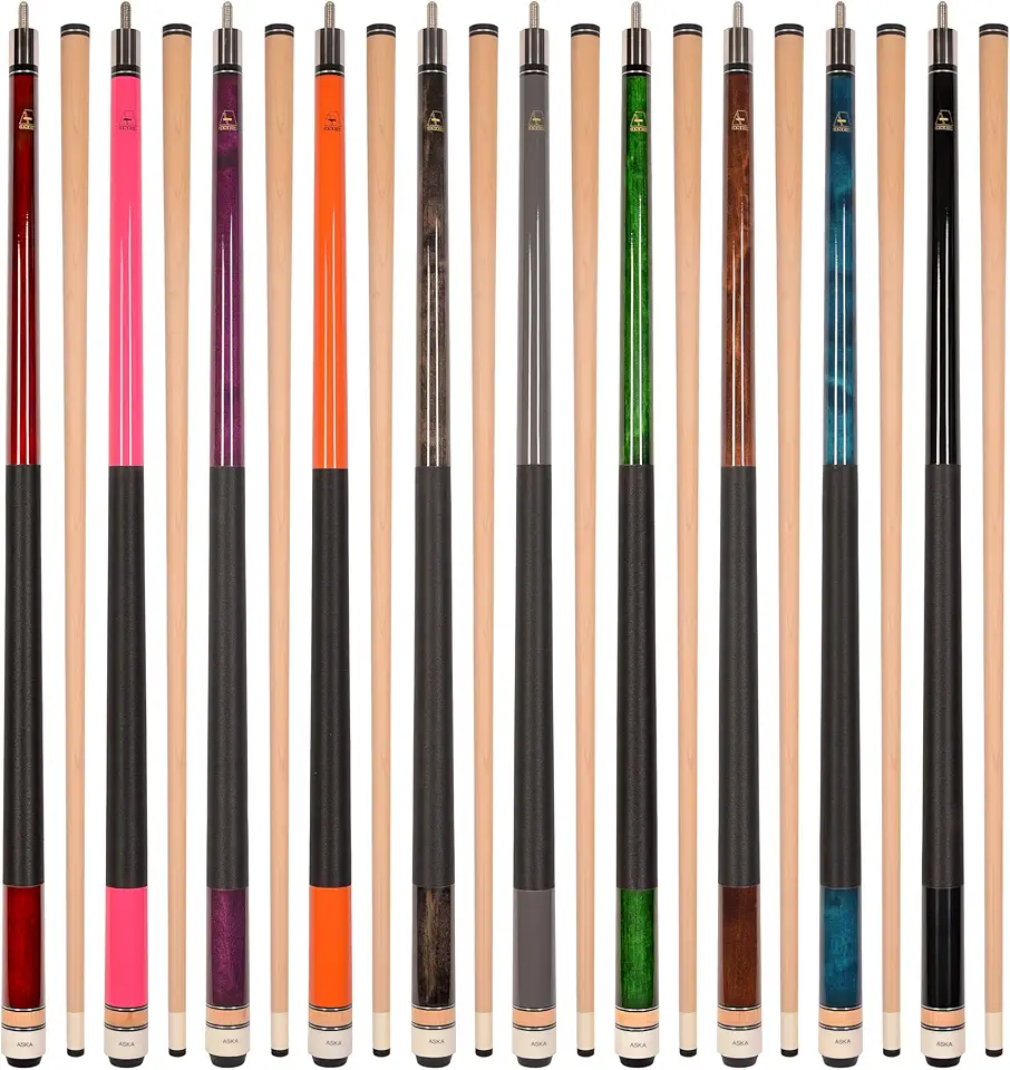 Set of Aska L2 Billiard Pool Cue Sticks, 58