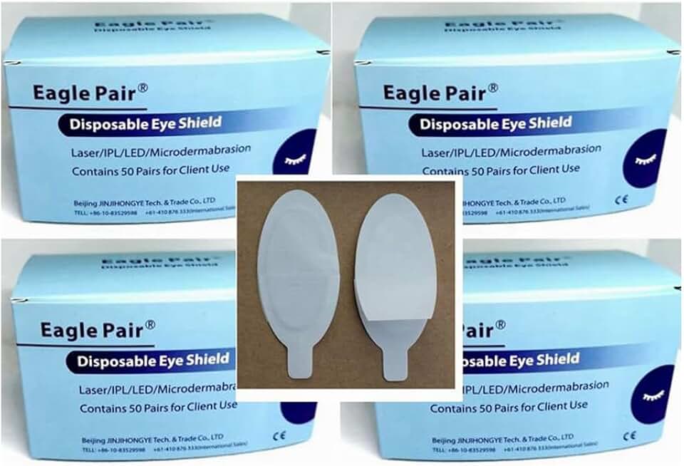 Pack of 200 Pairs Disposable IPL Eye Shields LED/Laser 190nm -11000nm OD7+ Beauty Microdermabrasion Laser Safe Client Use Eye Protection, Medium, GO-200PCS