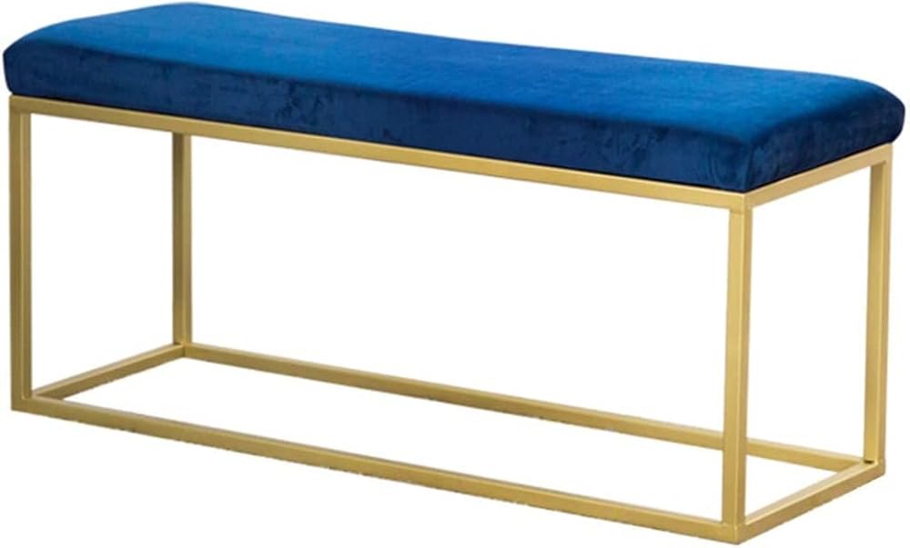 Shoe Storage Bench Entryway Hallway Furniture, Storage Benches Shoe Rack Bench Seat Creative Bench at The Door Nordic Upholstered Cushion Cloakroom Stool Dressing Room(Blue,80 * 40 * 45cm)