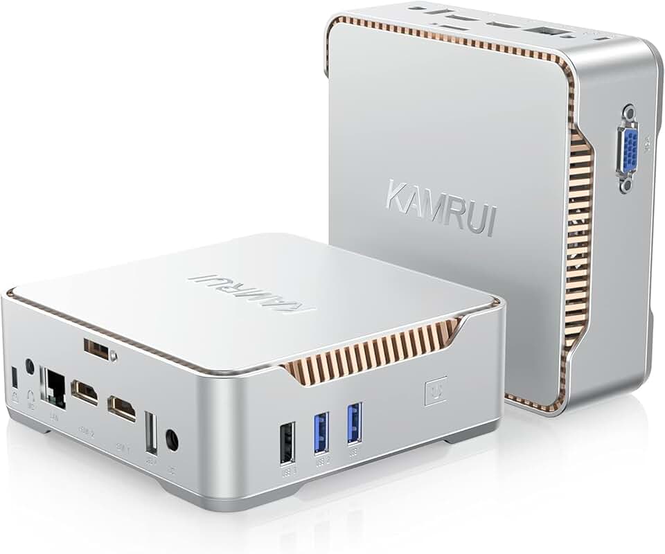 KAMRUI GK3PLUS Mini PC, 16GB DDR4 1TB SSD, 12th Gen Alder Lake-N95(up to 3.40GHz) Mini Desktop Computer, Support 2xHDMI+VGA 4K Triple Display for School/Home/Office Small pc