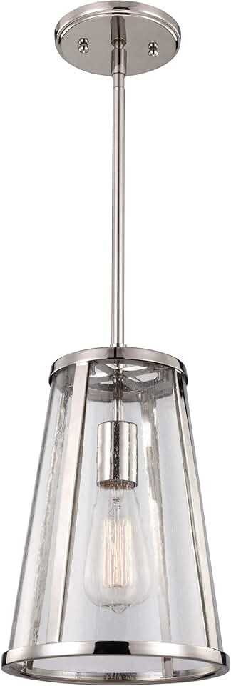 Feiss Lighting-Harrow-1 Light Mini-Pendant in Modern Style-8 Inch Wide by 12 Inch High-Polished Nickel Finish