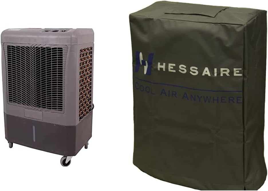 Portable Swamp Coolers with Cover - Hessaire MC37M (3100 CFM) Evaporative Air Cooler and CVR6037 Cooler Cover