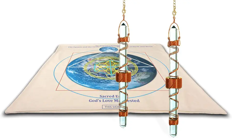 Magnetic Crystal Mat Healing System 4' x 4 ' with Two 7 Inch Quartz Crystal Healing Tool - Buddha Maitreya the Christ Etheric Weaver ®