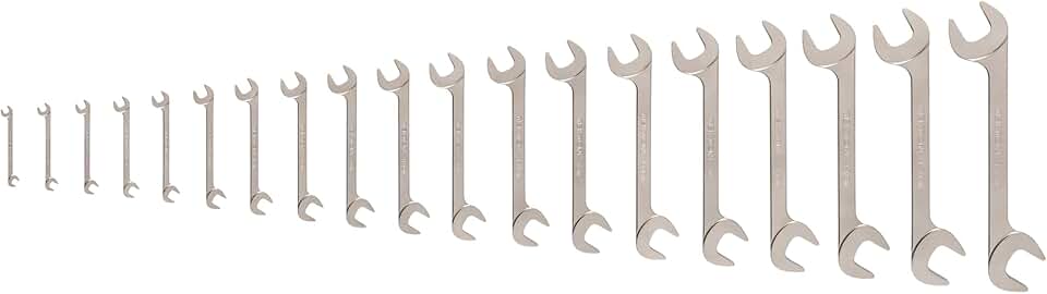 TEKTON Angle Head Open End Wrench Set, 19-Piece (1/4-1-1/4 in.) | WAE91003 | Made in USA