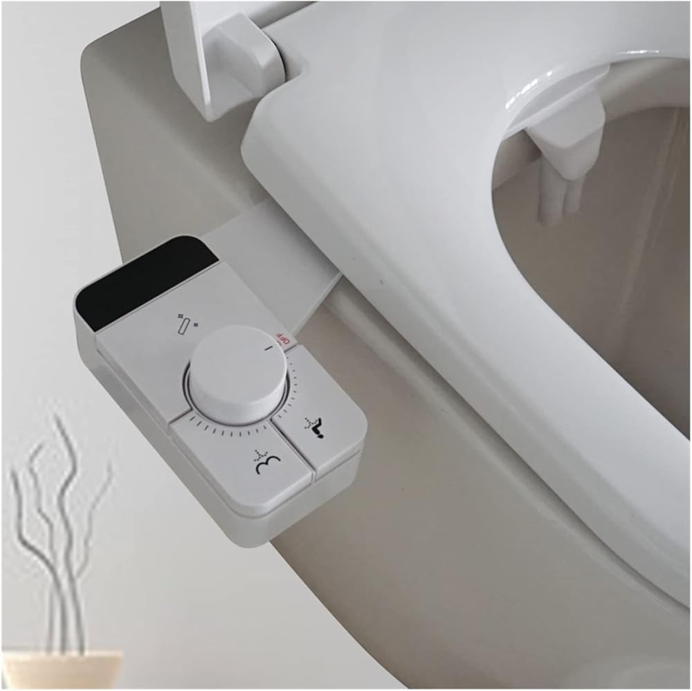 NMZAW-86 Bidet Toilet Seat Attachment -Slim Self Cleaning Nozzle Bidet Adjustable Water Pressure Non-Electric Ass Sprayer