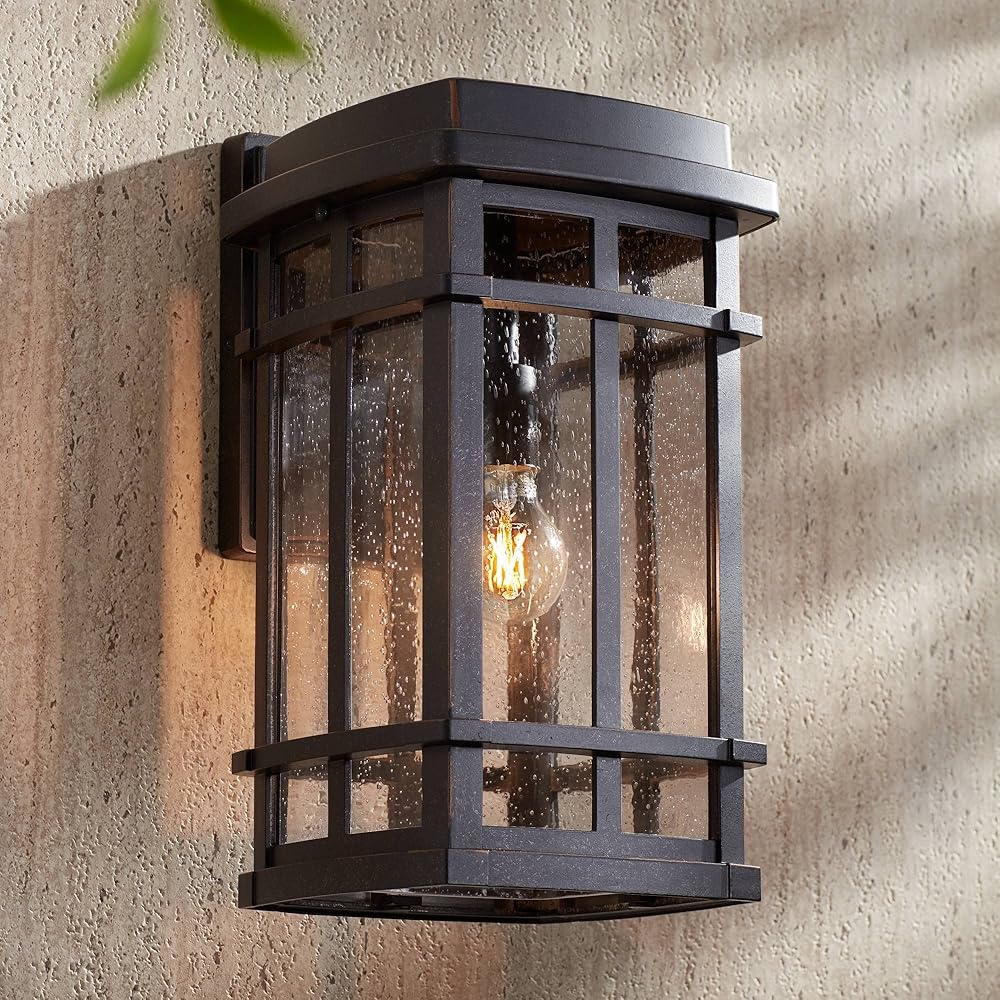 Neri Mission Industrial Box-Shaped Outdoor Wall Light Fixture Oil Rubbed Bronze 16
