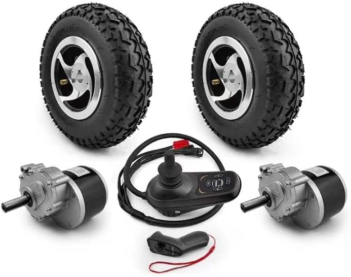 L-faster Dual 9 Inch Wheel 120 RPM 24V 250W Brushed Gear Motor kit for Electric Golf Carry Garden Tool Wheelbarrow Cart