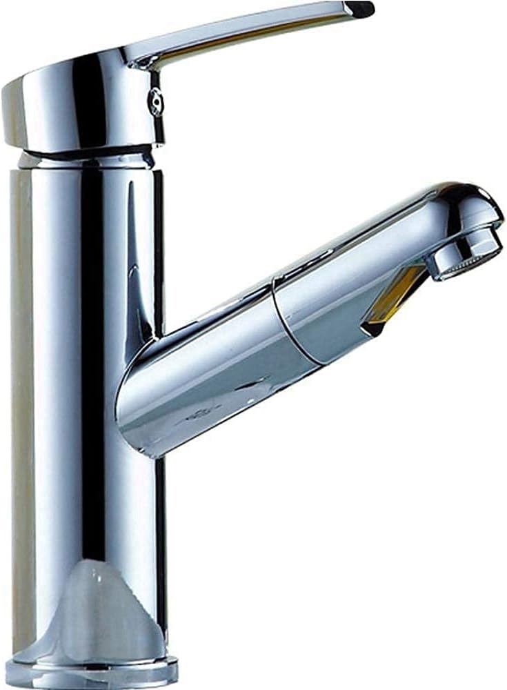 Faucet Kitchen Pull Out,All Copper Pull-Out Faucet hot and Cold Basin wash Basin can Lift The Shampoo to Stretch,Bathroom Sink Taps