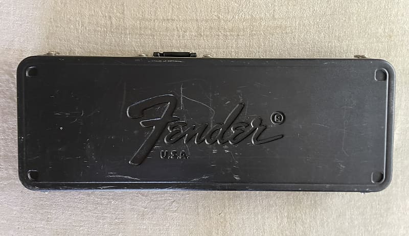 Vintage 1980's Fender USA Stratocaster Telecaster Hardshell Case Fits Left and Right Handed Tele / Strat Black Plastic Moulded