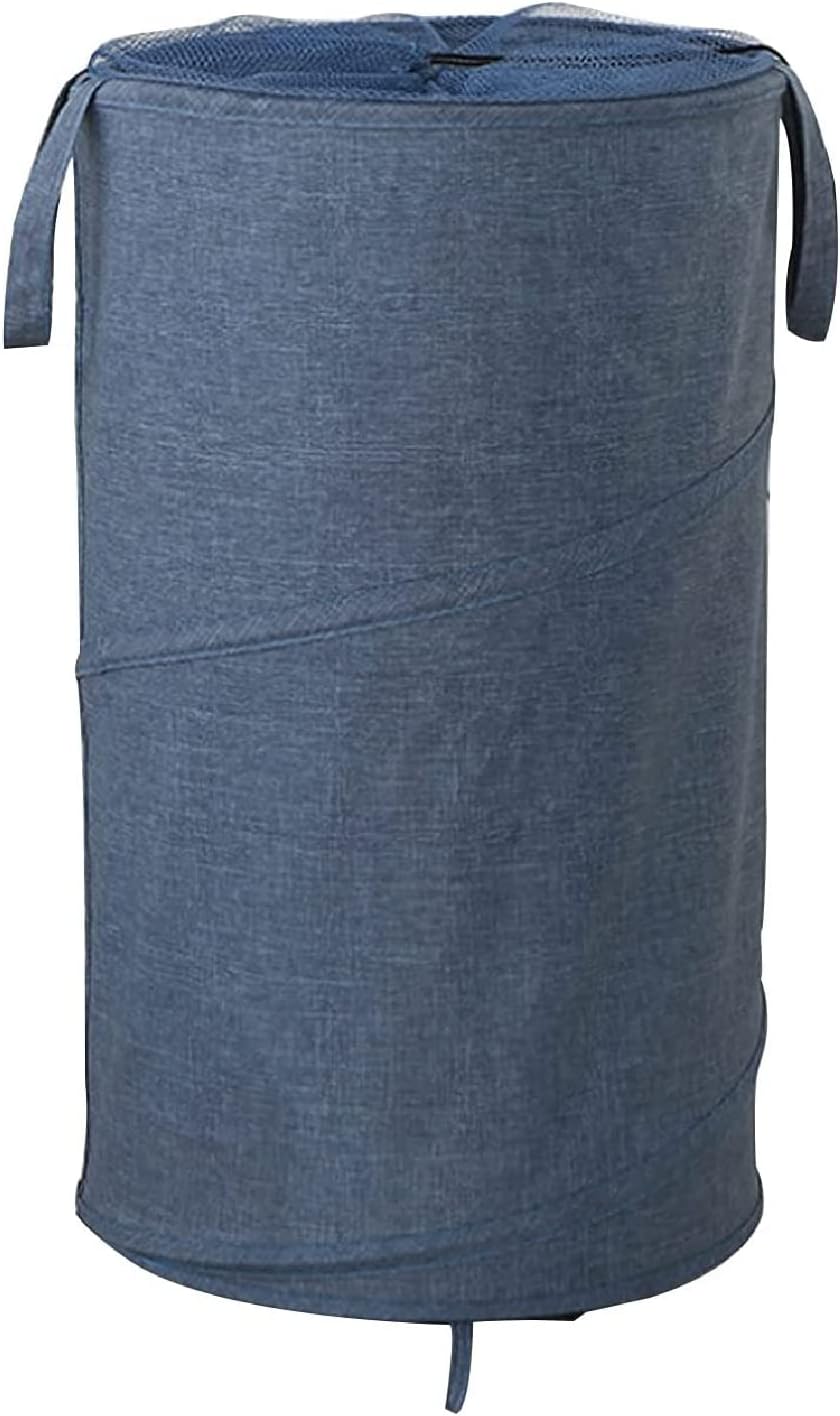 Trash Basket Laundry Baskets, Laundry Hamper with Wheels,Rolling Laundry Baskets Large Collapsible Storage Container Fabric Dirt Clothes Bag Bedroom Bathroom (Blue)