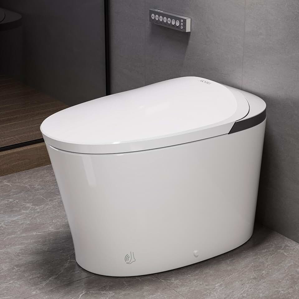 Smart Toilet, Smart Toilet with Bidet Built-in, Heated Seat, Booster Pump, Auto Flush, Warm Water, Air Dryer, Deodorization, Modern Smart Toilets for Bathrooms, White,Y001SP