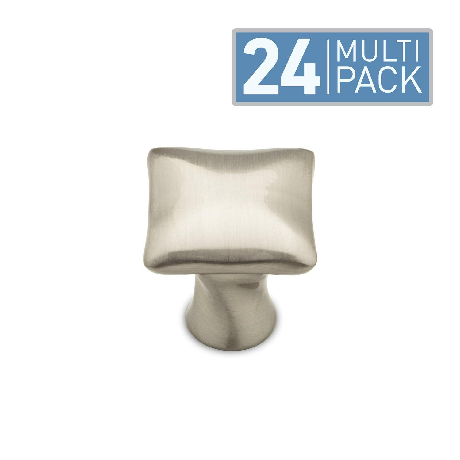 Brainerd Twisted 1-13/16-in Satin Nickel Square Traditional Cabinet Knob (24-Pack)