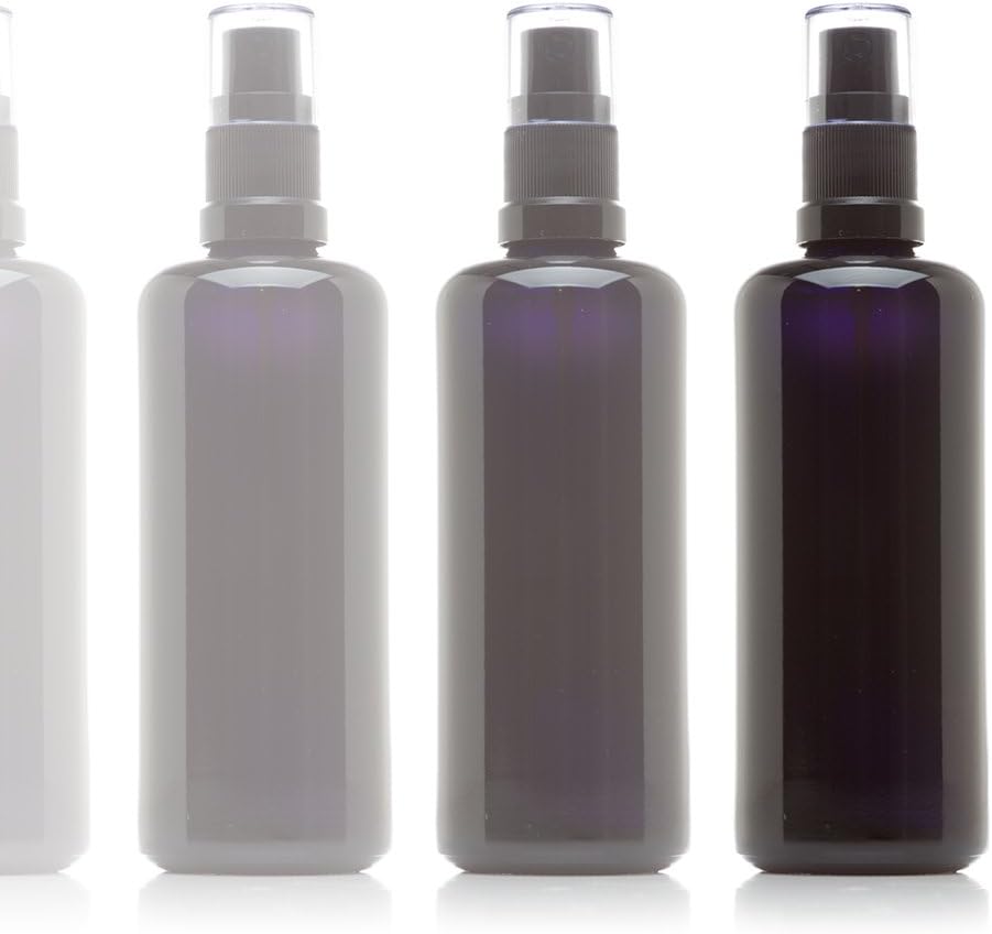 Infinity Jars 100 Ml (3.4 fl oz) Black Ultraviolet Glass Fine Mist Spray Bottle 10-Pack