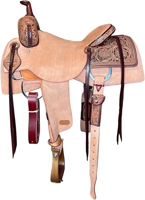 Empire Saddlery Premium Leather Western Adult Horse Saddle Size 14