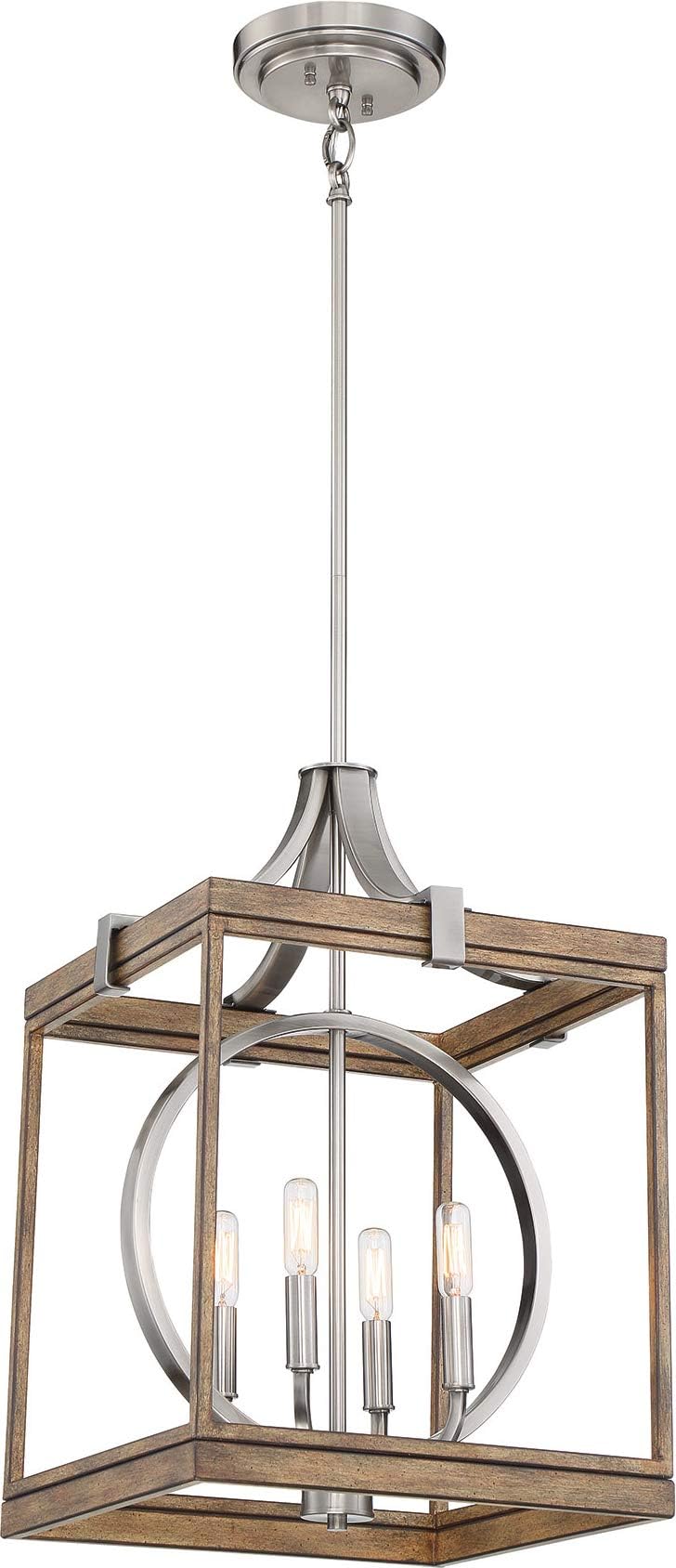 Minka Lavery 4014-280 Country Estates Square Pendant Ceiling Lighting, 4-Light, 240 Watts, Sun Faded Wood (22