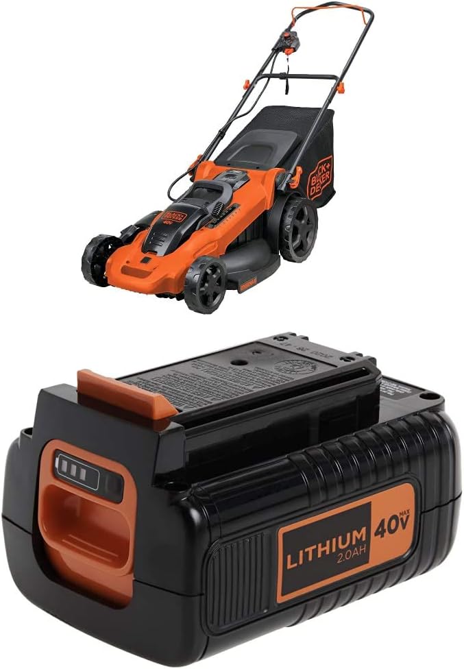 BLACK+DECKER Cordless Mower with Extra Battery, 2.0-Ah (CM2043C & LBX2040)