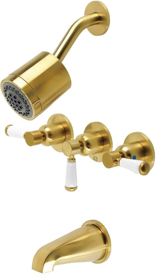 Kingston Brass KBX8137DPL Paris Tub and Shower Faucet, Brushed Brass