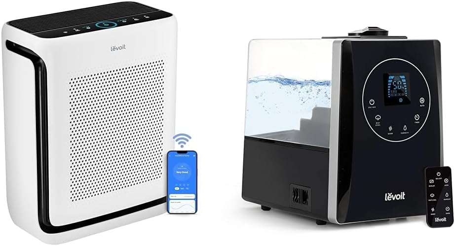 LEVOIT Air Purifiers for Home Large Room Up to 1900 Ft² in 1 Hr with Washable Filters & LV600HH 6L Warm and Cool Mist Ultrasonic Humidifier