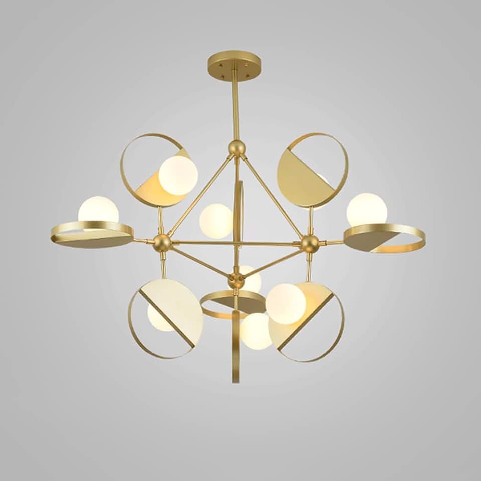 Sputnik Chandelier, Ceiling Decorative Lighting Lighting Fixture with Glass Globe Shade, G9 Base, for Living Room Bedroom Dining Room Postmodern Ceiling Lights(Black)/ Color/D