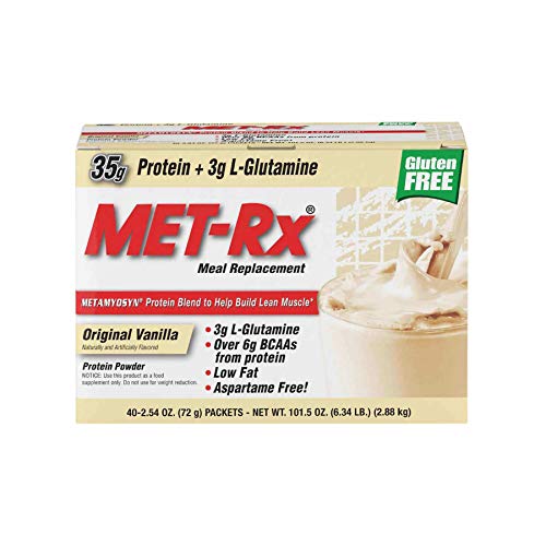 MET-Rx Meal Replacement, Original Vanilla Protein Powder, 2.54 Oz Packets, 40 Count