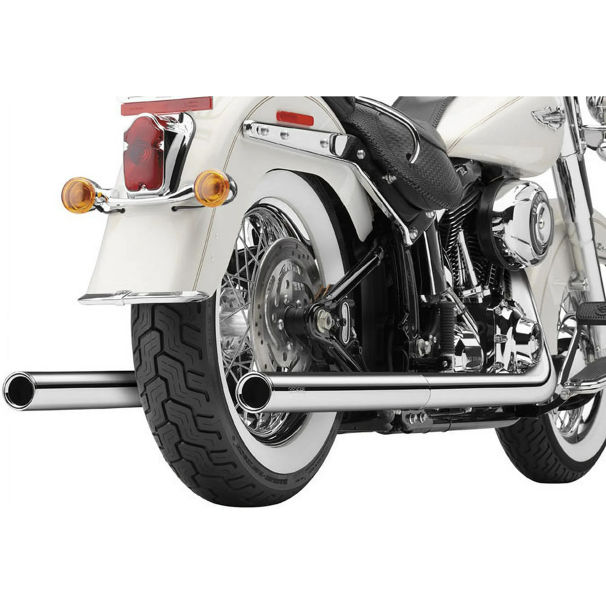 Softail Duals Full Exhaust Chrome with Billet Tips