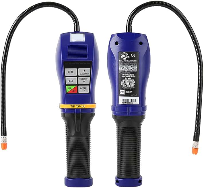 Halogen Gas Detector, XP-1A SF6 High Sensitivity Halogen Gas Refrigerant Leak Detector Analyzer for Power Systems (35cm Stainless Steel Probe, 7-Speed Sensitivity Setting)